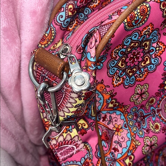Oilily Pink and Blue Paisley Travel Tote Bag - Picture 4 of 16